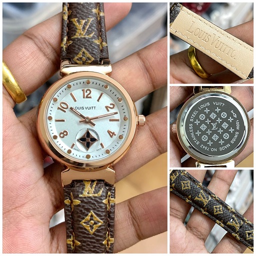 Leather Strap Chronograph Watch For Girls or Women